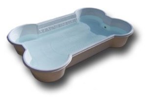 The Bone Pool!  Made out of durable truck-bed liner and shaped like one of my favorite treats!